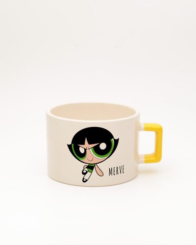 Sarı kulplu İsme Özel Buttercup Fincan, ön yüz