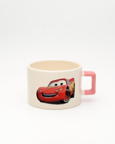 Pembe kulplu İsme Özel McQueen Fincan, ön yüz