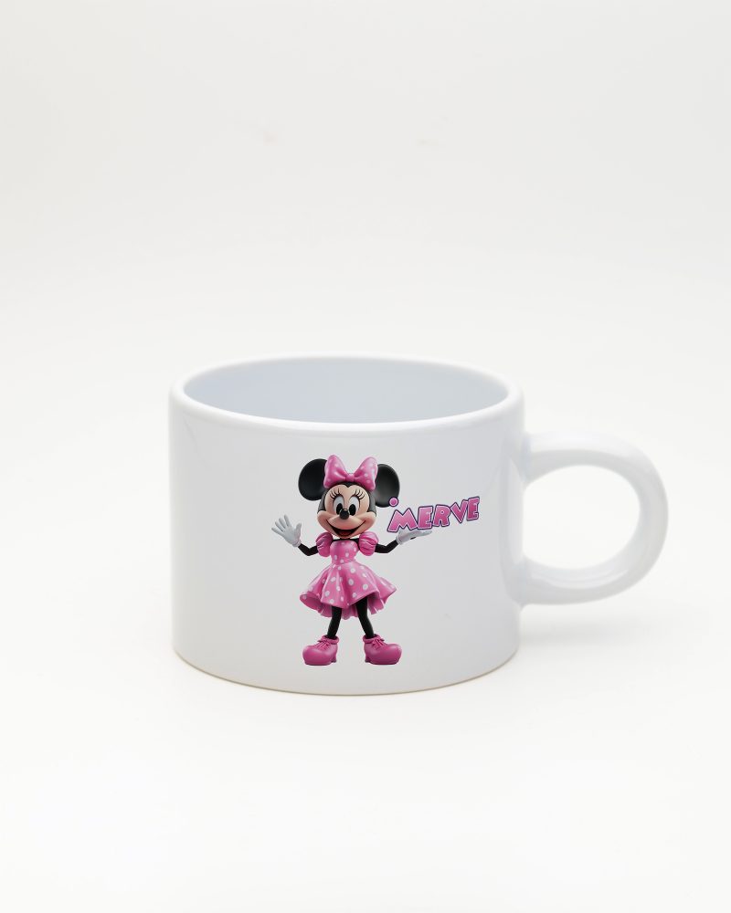 Beyaz İsme Özel Minnie Mouse Fincan, ön yüz