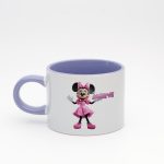 Lila kulplu ve içi lila İsme Özel Minnie Mouse Fincan, arka yüz