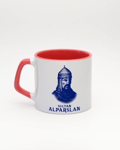 Kırmızı kulplu ve içi kırmızı Sultan Alparslan Kupa, arka yüz