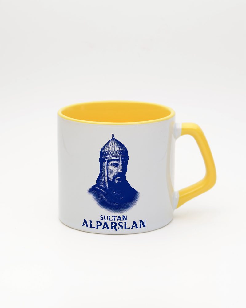 Sarı kulplu ve içi sarı Sultan Alparslan Kupa, ön yüz