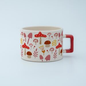 Mantar Desenli Fincan