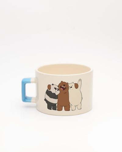 Mavi kulplu İsme Özel Kafadar Ayılar Fincan Grizzly, arka yüz