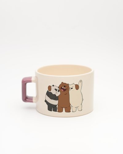 Mor kulplu İsme Özel Kafadar Ayılar Fincan Ice Bear, arka yüz