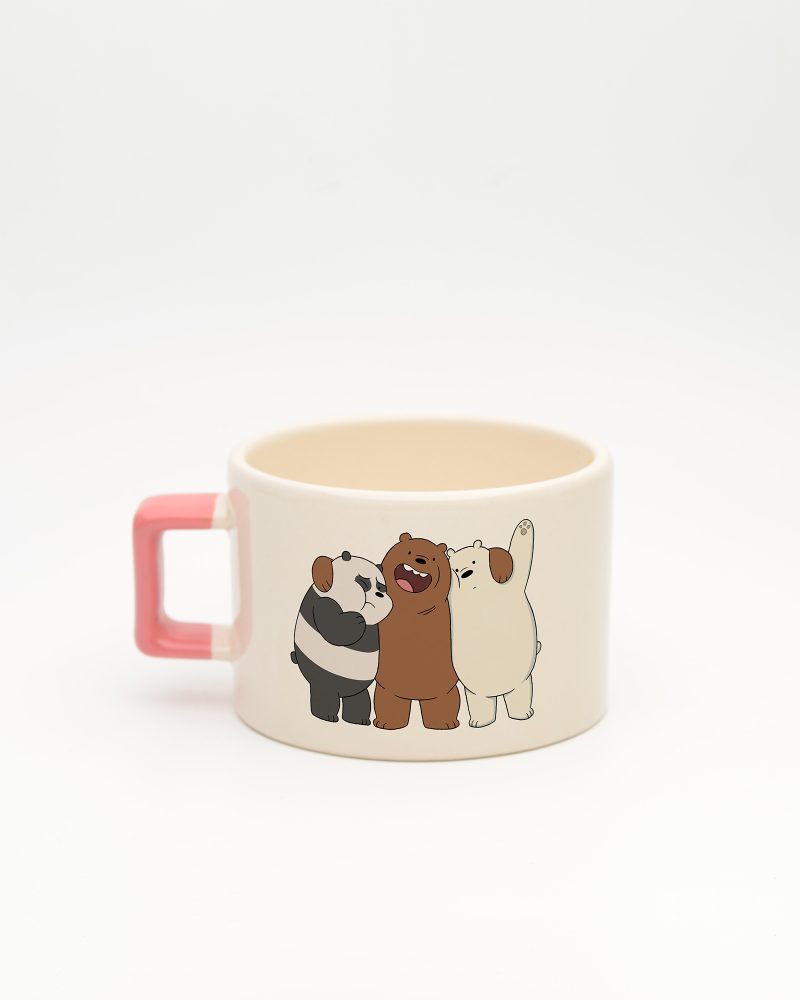 Pembe kulplu İsme Özel Kafadar Ayılar Fincan Ice Bear, arka yüz