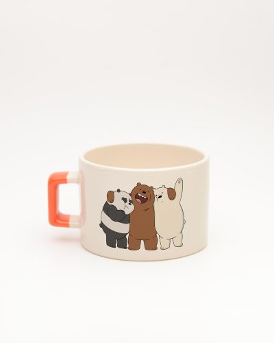 Turuncu kulplu İsme Özel Kafadar Ayılar Fincan Ice Bear, arka yüz