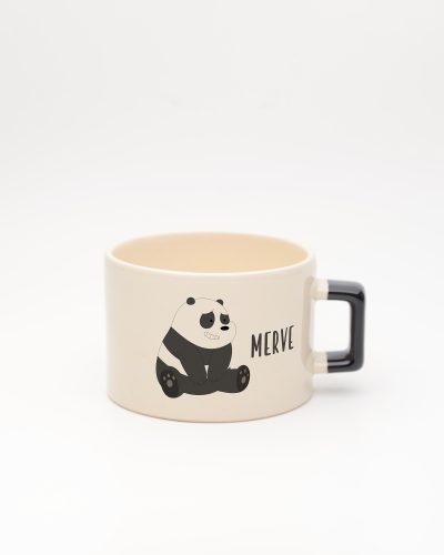 Siyah kulplu İsme Özel Kafadar Ayılar Fincan Panda, ön yüz