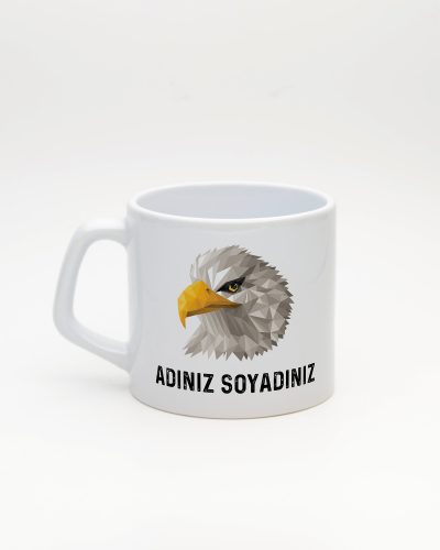 Beyaz Kartal Temalı İsimli Moka Kupa, arka yüz