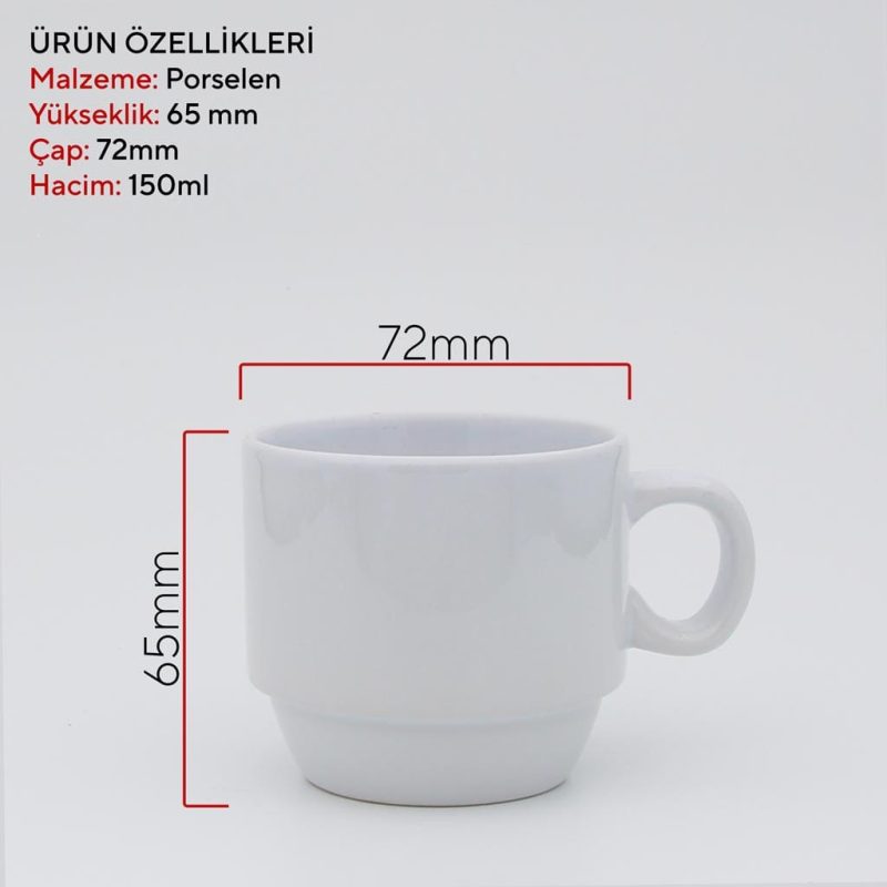 Kişiye Özel Beyaz Porselen Fincan Seti