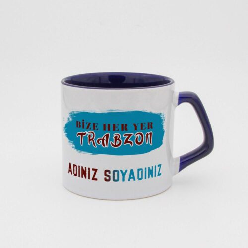 Bordo Mavi İsimli Moka Kupa - Görsel 4