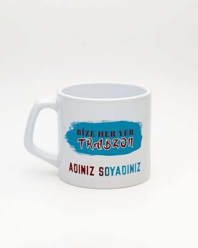 Beyaz Bordo Mavi İsimli Moka Kupa, arka yüz