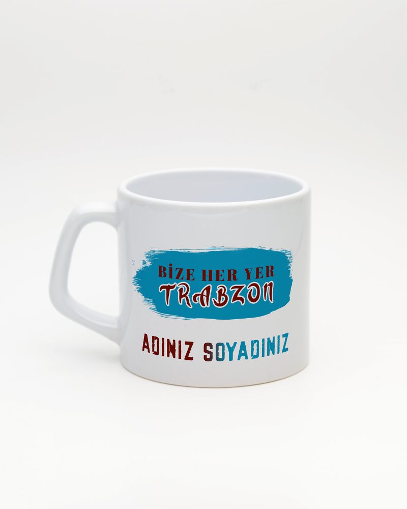 Beyaz Bordo Mavi İsimli Moka Kupa, arka yüz