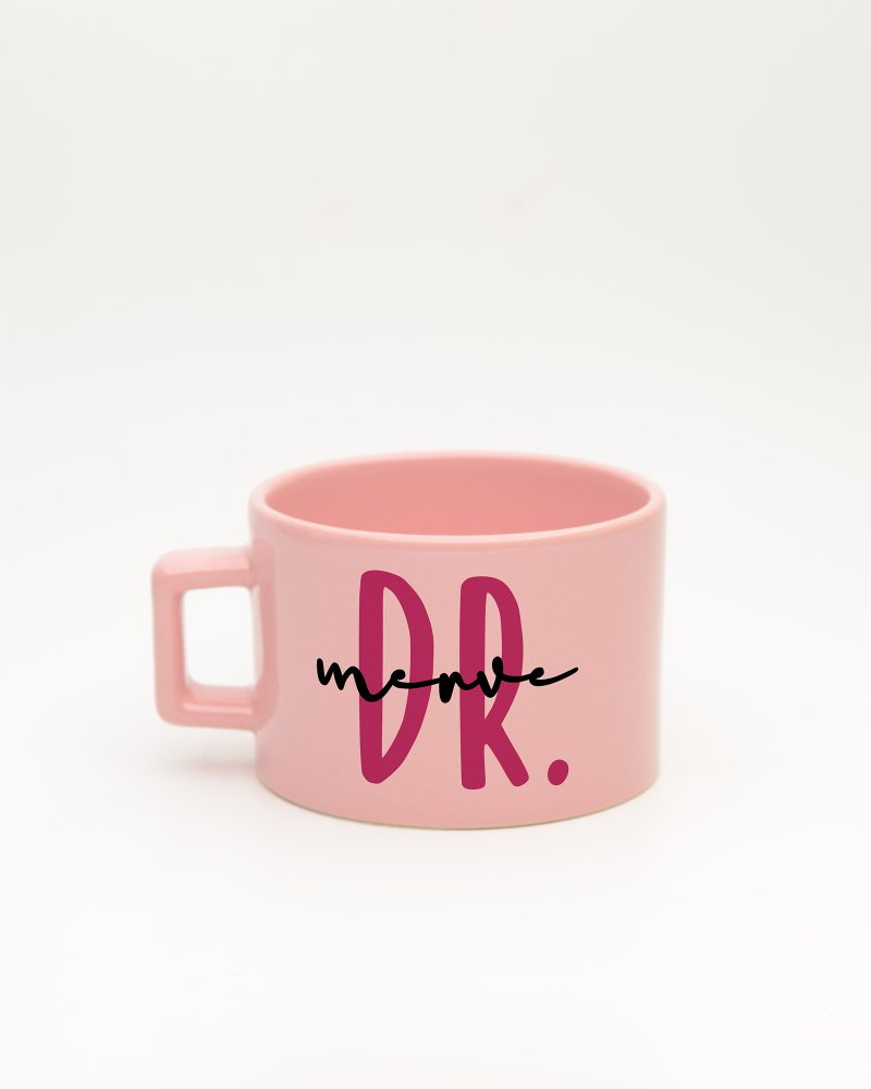 Pastel pembe Doktor İsimli Fincan, arka yüz
