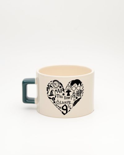Koyu Yeşil kulplu Harry Potter Kalp Fincan, arka yüz