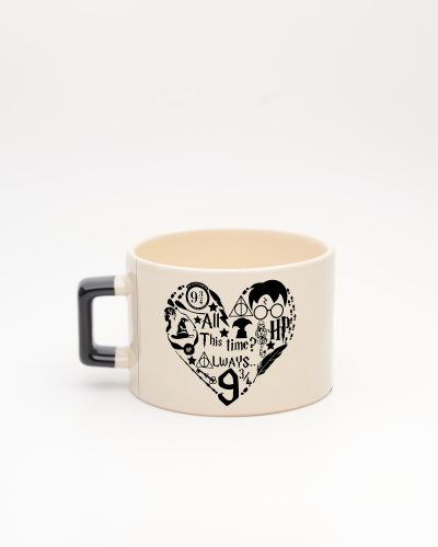 Siyah kulplu Harry Potter Kalp Fincan, arka yüz