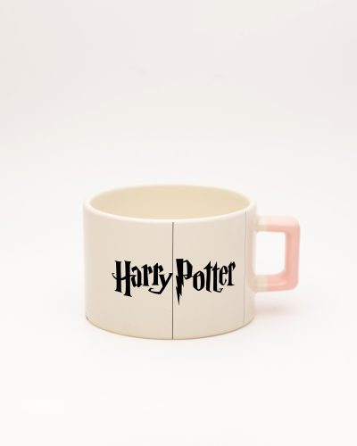 Toz Pembe kulplu Harry Potter Silüet Fincan, ön yüz