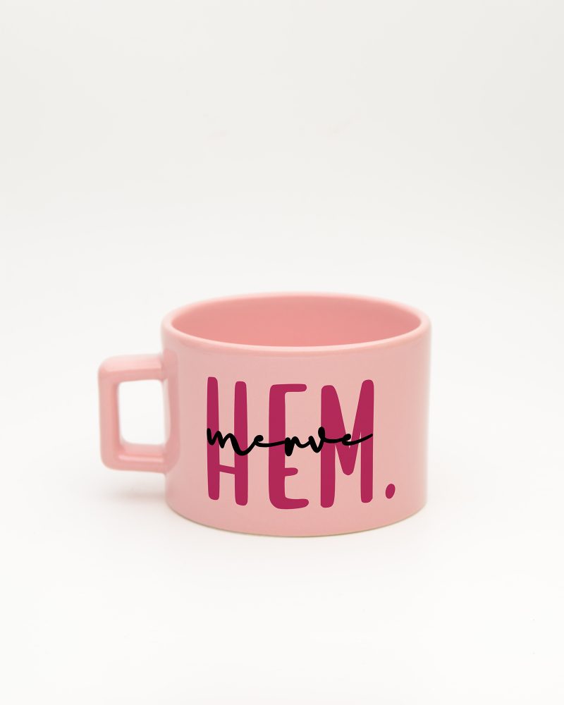 Pastel pembe Hemşire İsimli Fincan, arka yüz