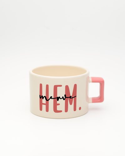 Pembe kulplu Hemşire İsimli Fincan, ön yüz