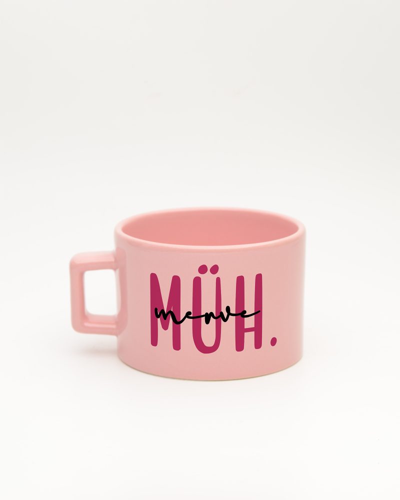 Pastel pembe Mühendis İsimli Fincan, arka yüz
