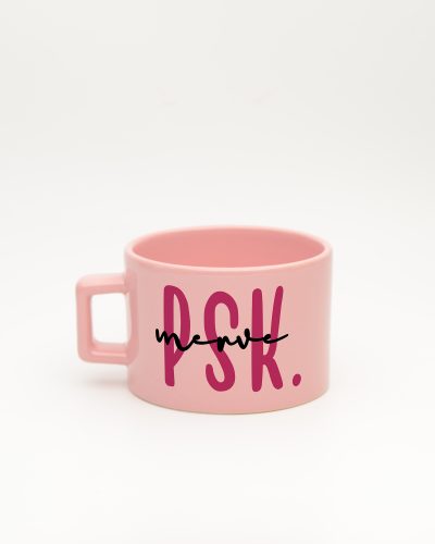 Pastel pembe Psikolog İsimli Fincan, arka yüz