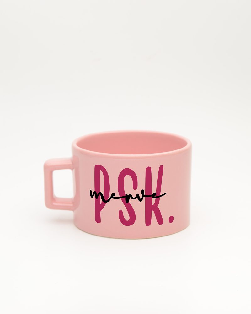 Pastel pembe Psikolog İsimli Fincan, arka yüz