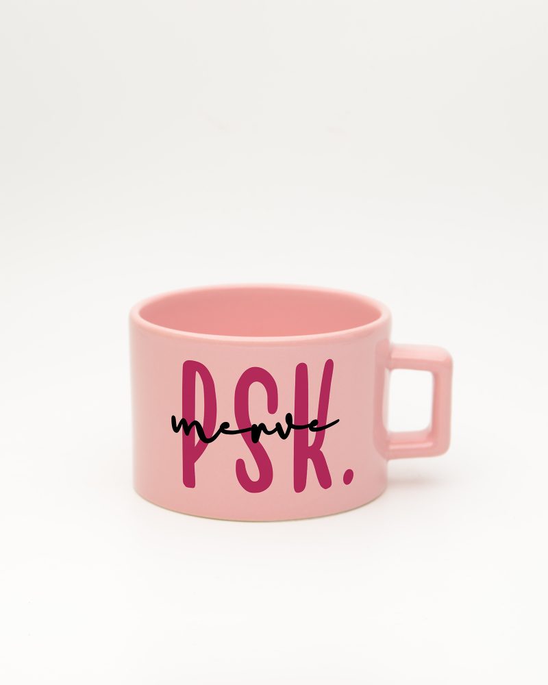 Pastel pembe Psikolog İsimli Fincan, ön yüz