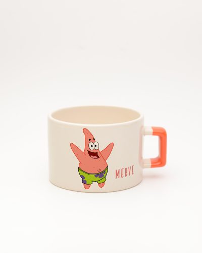 Turuncu kulplu Süngerbob Patrick İsimli Fincan, ön yüz