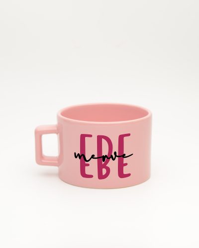 Pastel pembe Ebe İsimli Fincan, arka yüz