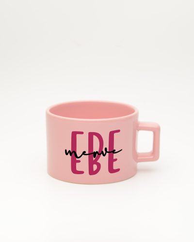 Pastel pembe Ebe İsimli Fincan, ön yüz