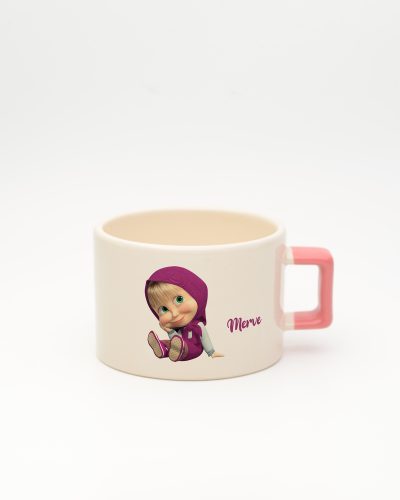 Pembe kulplu Maşa İsimli Fincan, ön yüz