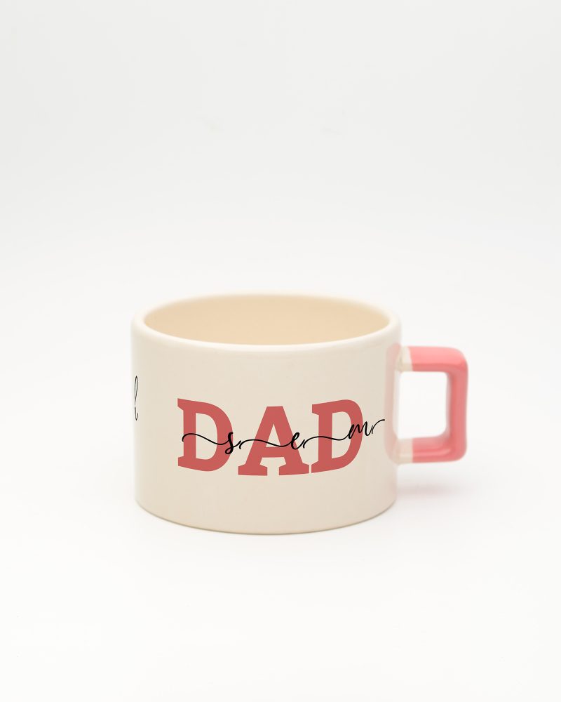 Pembe kulplu Dad İsimli Fincan, ön yüz