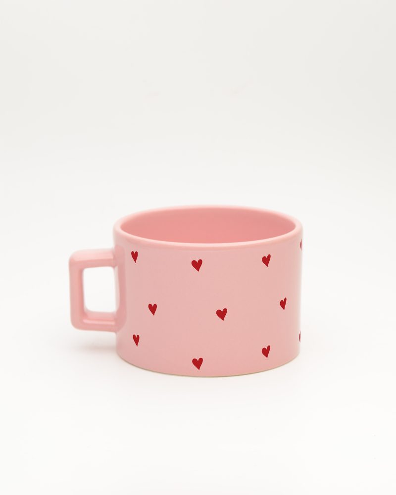 Pastel pembe Kalpli İsimli Pastel Fincan, arka yüz
