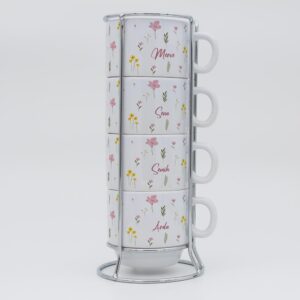 Kır Çiçekli İsimli Standlı Fincan Seti