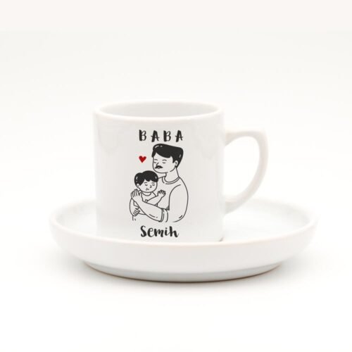 Renkli Tabaklı İsimli Baba Fincan v1 - Görsel 3