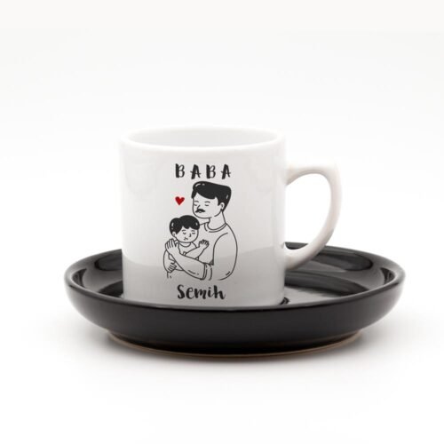 Renkli Tabaklı İsimli Baba Fincan v1 - Görsel 1