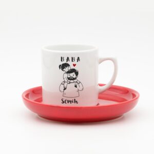 Renkli Tabaklı İsimli Baba Fincan v2