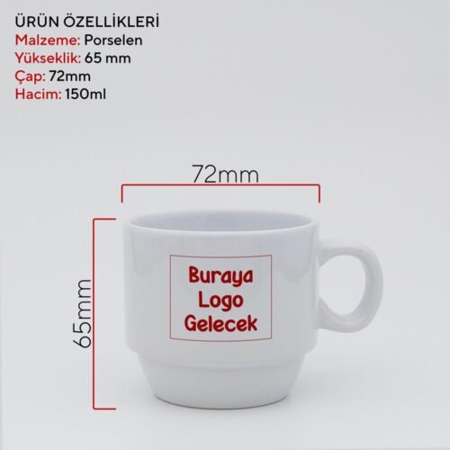 Logolu Standlı Fincan Seti - Görsel 2