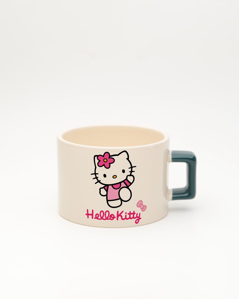 Koyu Yeşil kulplu Hello Kitty İsimli Fincan, ön yüz