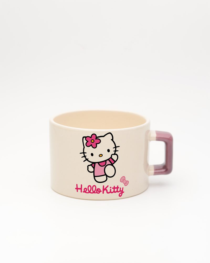Mor kulplu Hello Kitty İsimli Fincan, ön yüz