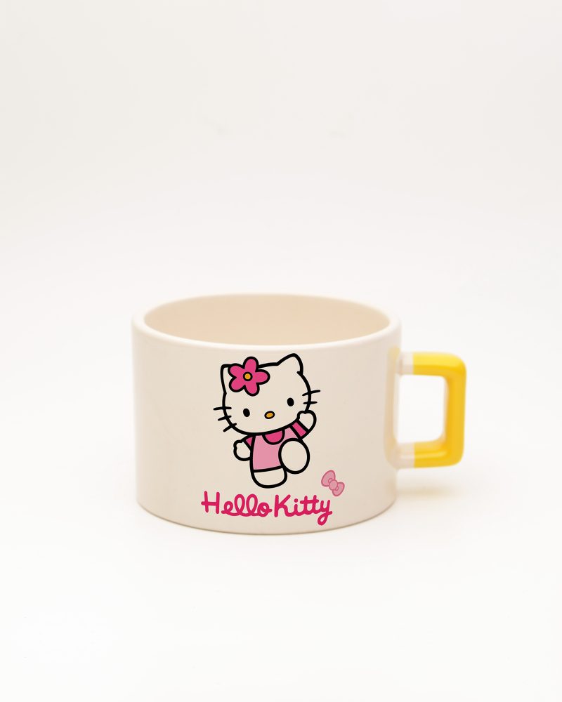 Sarı kulplu Hello Kitty İsimli Fincan, ön yüz
