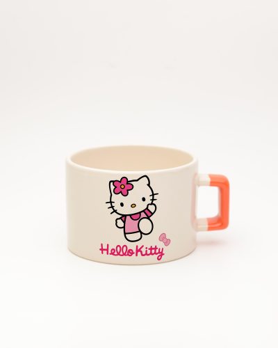 Turuncu kulplu Hello Kitty İsimli Fincan, ön yüz