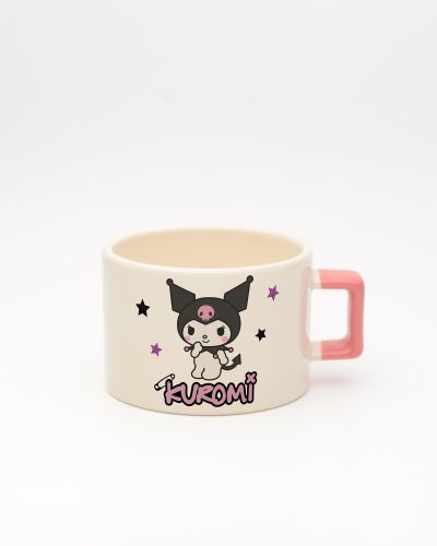 Pembe kulplu Kuromi İsimli Fincan, ön yüz