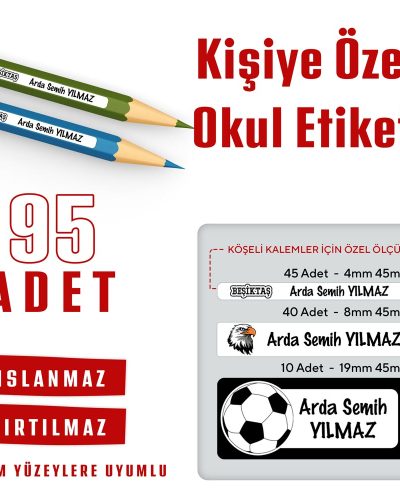 95 Adet Kişiye Özel Okul Etiketi - Görsel 16