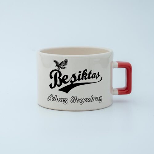 Siyah Beyaz Taraftar Temalı İsimli Fincan - Görsel 2