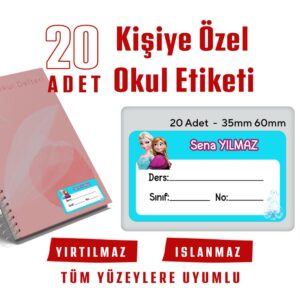 20 Adet Defter Etiketi