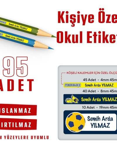 95 Adet Kişiye Özel Okul Etiketi - Görsel 17