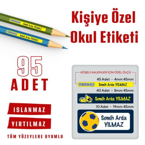 95 Adet Kişiye Özel Okul Etiketi - Görsel 17