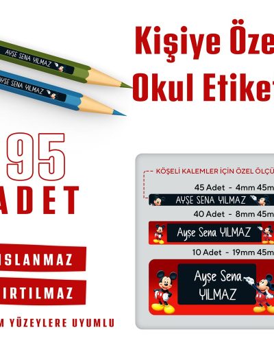 95 Adet Kişiye Özel Okul Etiketi - Görsel 19