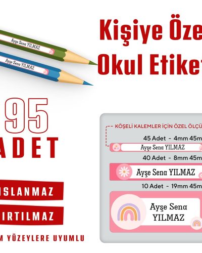 95 Adet Kişiye Özel Okul Etiketi - Görsel 3
